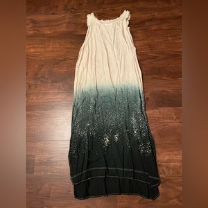 Storia - cream and blue sleeveless maxi